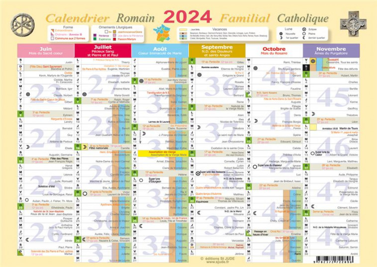 CALENDRIER FAMILIAL CATHOLIQUE ROMAIN 2024 GRAND (A3) - EQUIPE EDITORIALE  S - NC